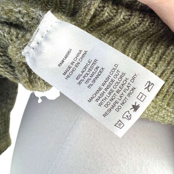 Grey Collective Ruffle Sleeve Sweater Olive Green Size Medium - Picture 8 of 10